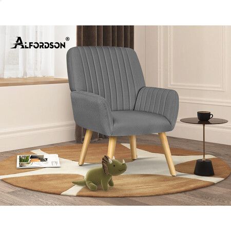 ALFORDSON Armchair Lounge Accent Chair Fabric Grey