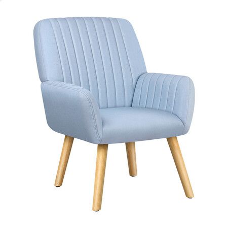 ALFORDSON Armchair Lounge Accent Chair Fabric Blue