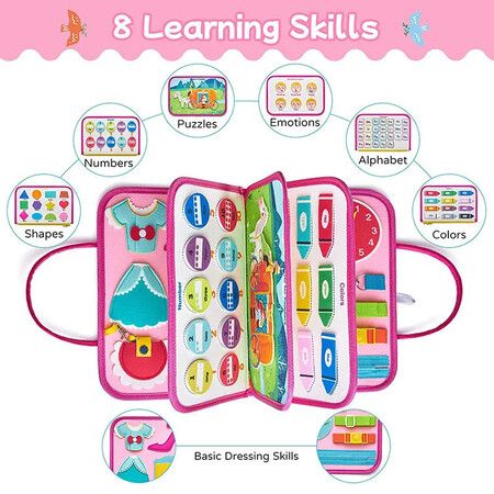 Kids Busy Board Preschool Intelligence Learning Education Toys Princess Girl Sensory Practicse Montessori Board Toys Gift