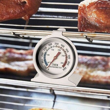 2Pcs Oven Thermometers Large Dial Oven Grill Monitoring Cooking Thermometer for BBQ Baking, Hooks