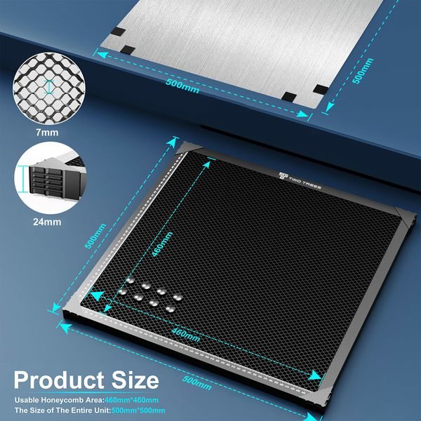 Engraving Honeycomb Bed Laser Cutter Working Table for Cutting Machine Printing Kit with Plate Engraver 500x500mm