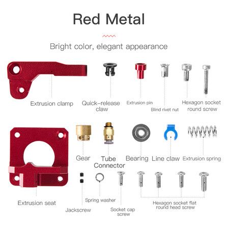 Aluminium Extruder Feeder Drive Kit Direct Upgrade Accessories for Creality Ender 3 Pro Ender 5 CR-10 3D Printer