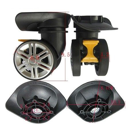 2Pcs Luggage Suitcase Trolley Universal with BRAKE Wheel Travel Spinner Replacement casters Quiet  Repair Suitcase Smooth