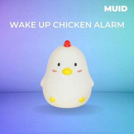 Muid Wake Up Chicken Night Lamp Alarm Clock White HM--104-MUID