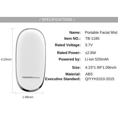 TOUCHBeauty Light 590 Portable Facial Mist TB-1185