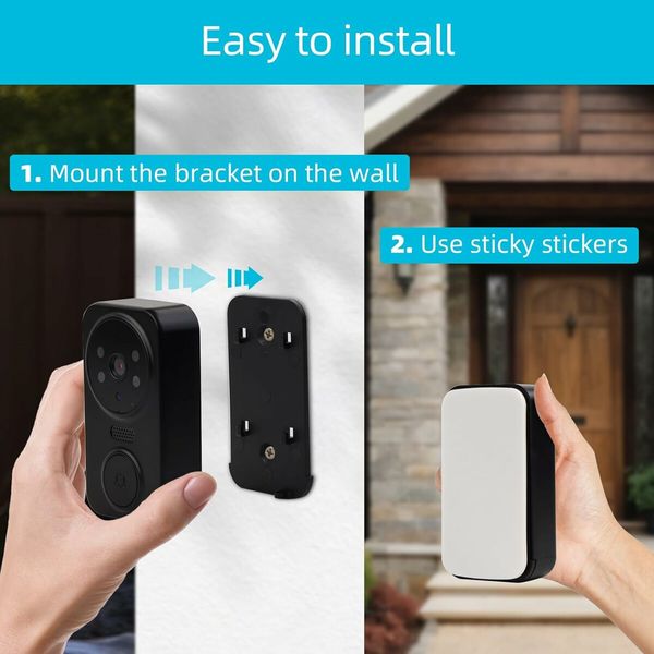 Video Doorbell Camera Wireless, Indoor Ding Dong Machine, APP Remote Call, Infrared Night Vision, Two Way Voice Capture