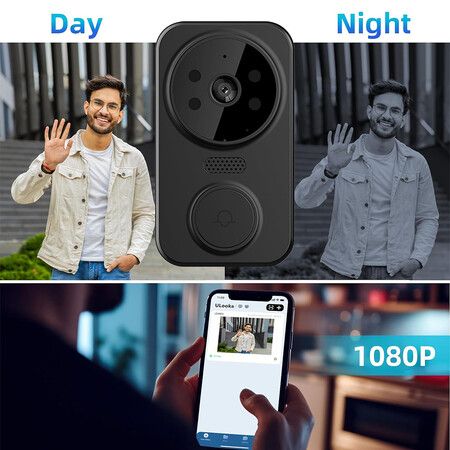 Video Doorbell Camera Wireless, Indoor Ding Dong Machine, APP Remote Call, Infrared Night Vision, Two Way Voice Capture