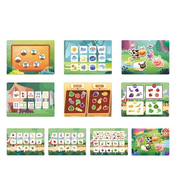 Farm Theme Montessori Busy Book Toddlers Preschool Learning Activities Developmental Sensory Interactive Hands-On Educational Toys