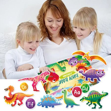 Dinozaur Theme Montessori Busy Book Toddlers Preschool Learning Activities Developmental Sensory Interactive Hands-On Educational Toys