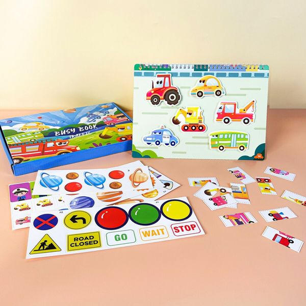 Traffic Theme Montessori Busy Book Toddlers Preschool Learning Activities Developmental Sensory Interactive Hands-On Educational Toys