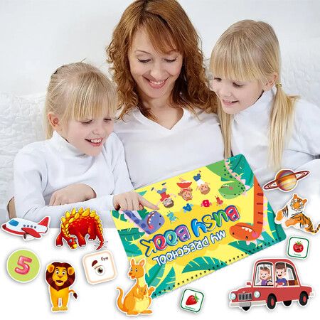 My Preschool 03 Busy Book Preschool Toddler Pages Autism Sensory Interactive Learning Montessori Educational Toys Kids GIft