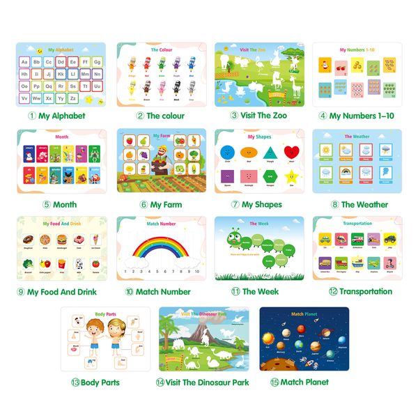 My Preschool 02 Busy Book Preschool Toddler Pages Autism Sensory Interactive Learning Montessori Educational Toys Kids GIft