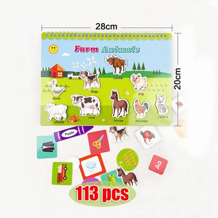 My Preschool 01 Busy Book Preschool Toddler Pages Autism Sensory Interactive Learning Montessori Educational Toys Kids GIft