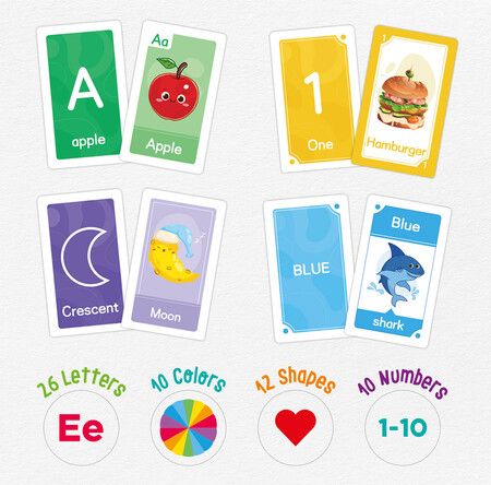 Flash Cards Toddlers 58 Double Sides Interactive Learning Numbers Colors Shapes Weather Early Childhood Development Education Toys Preschool