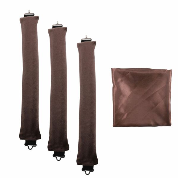 Heatless Curler for Overnight Curls with 4 Rods Headband No Heat Silk Wrap Curling Set in Brown