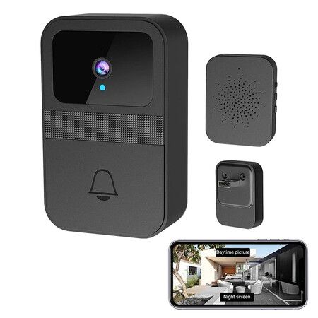 Smart Video Doorbell, Wireless Doorbell Camera, WiFi Video Doorbell Camera with Chime, Two-Way Audio, IR Night Vision, Remote Video Calling, Cloud Storage