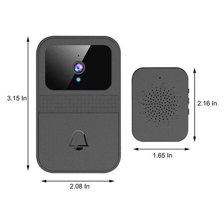 Smart Video Doorbell, Wireless Doorbell Camera, WiFi Video Doorbell Camera with Chime, Two-Way Audio, IR Night Vision, Remote Video Calling, Cloud Storage