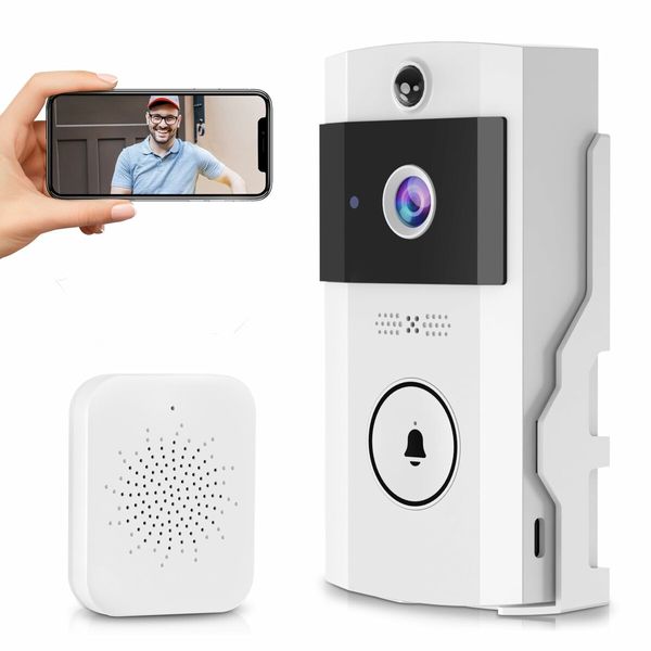 Wireless doorbell Camera,Smart doorbell Surveillance,2-Way Audio,Night Vision Home Doorbell Camera for Homes,Apartments,Offices,2.4Ghz WiFi Only