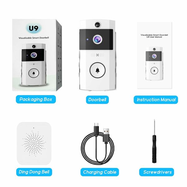 Wireless doorbell Camera,Smart doorbell Surveillance,2-Way Audio,Night Vision Home Doorbell Camera for Homes,Apartments,Offices,2.4Ghz WiFi Only