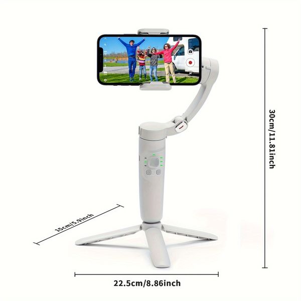 3 Axis Gimbal Stabilizer for Smartphone,Foldable,Anti-Shake Face Tracking Bluetooth Control Selfie Stick Compatible with iPhone Android Tiktok YouTube Vlog Video