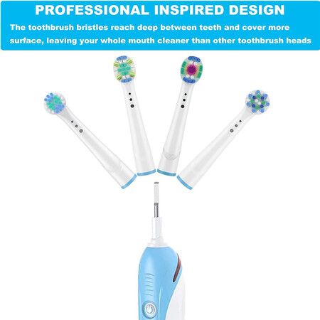 Replacement Brush Heads for Oral B Compatible Electric Toothbrush Heads, 4 Floss