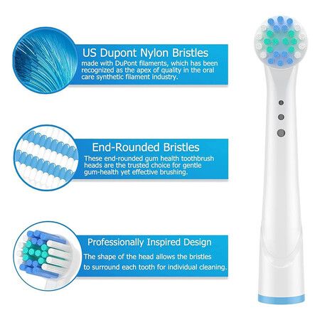 Replacement Brush Heads for Oral B Compatible Electric Toothbrush Heads, 4 Floss