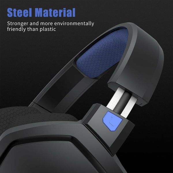 Dual Wireless Gaming Headset with Microphone for PS5, PS4, PC, Mobile, Switch: 2.4GHz Wireless and Bluetooth, 100 Hr Battery, 50mm Drivers, Blue