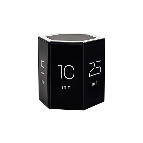 Hexagon Flip Timer Mutable Countdown Timers with LED Display 15 Seconds Long Prompt Office Hours Reminder for Classroom Kids Learning-Black