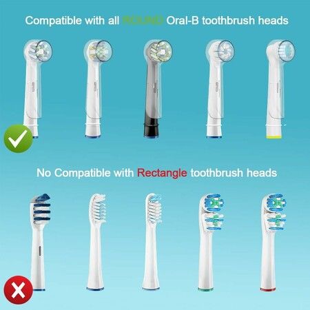 4 Pcs Toothbrush Cover Caps Compatible with Oral B Braun Replacement Heads, Fits for Cross Action Brush Heads and Pro 1000 Electric Toothbrushes, Convenient for Travel and More Sanitary