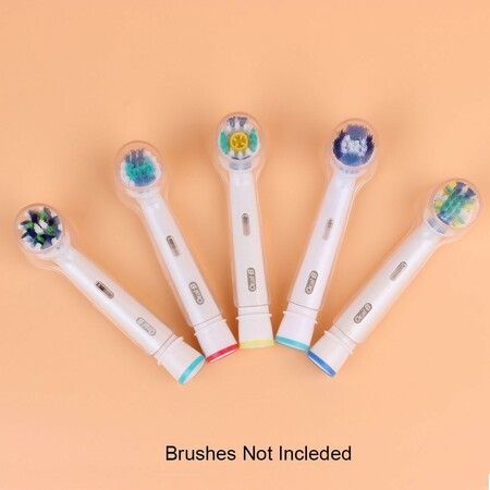 4 Pcs Toothbrush Cover Caps Compatible with Oral B Braun Replacement Heads, Fits for Cross Action Brush Heads and Pro 1000 Electric Toothbrushes, Convenient for Travel and More Sanitary