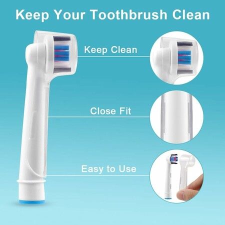 4 Pcs Toothbrush Cover Caps Compatible with Oral B Braun Replacement Heads, Fits for Cross Action Brush Heads and Pro 1000 Electric Toothbrushes, Convenient for Travel and More Sanitary