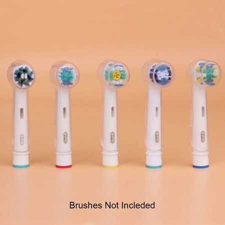 4 Pcs Toothbrush Cover Caps Compatible with Oral B Braun Replacement Heads, Fits for Cross Action Brush Heads and Pro 1000 Electric Toothbrushes, Convenient for Travel and More Sanitary