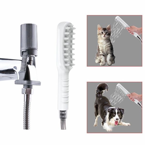 Pet Bath Shower Universal Interface Built-in Silicone Filter Dog Wash Shower Head Grooming Brush