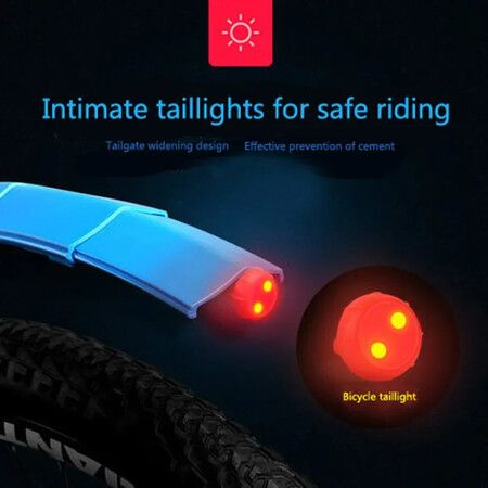 Retractable Mountain Bike Fenders with Taillight Extendable Plastic Mudguards for Road Cycling Suitable for 26-inch MTB Bikes