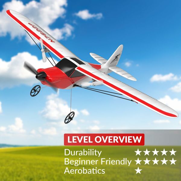 RC Planes Sport Cub S2 for Kids,2.4Ghz 2CH Remote Control Airlane Portable & Easy to Fly Outdoor Toy Gifts with Gyro Stabilizer for Beginner (Red)