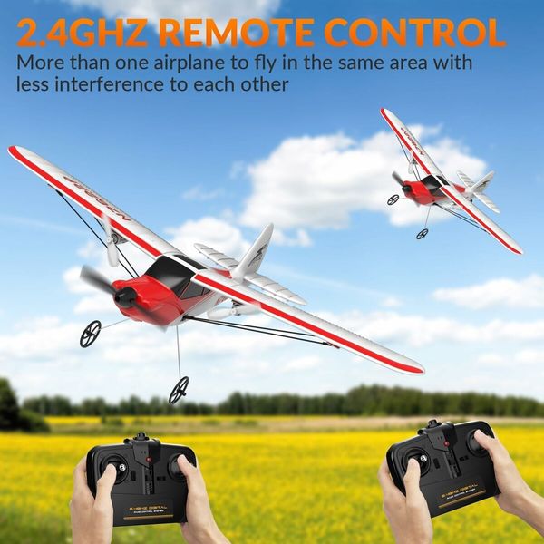 RC Planes Sport Cub S2 for Kids,2.4Ghz 2CH Remote Control Airlane Portable & Easy to Fly Outdoor Toy Gifts with Gyro Stabilizer for Beginner (Red)