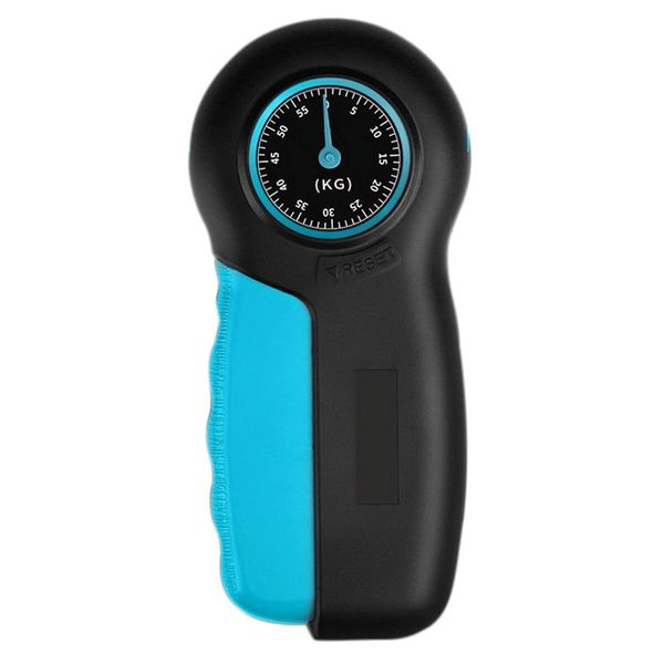 Portable Hand Grip Dynamometer, Digital Hand Grip Strength Meter Strengthener Exercise Measurement Wrist Strengthener (Black and Blue)