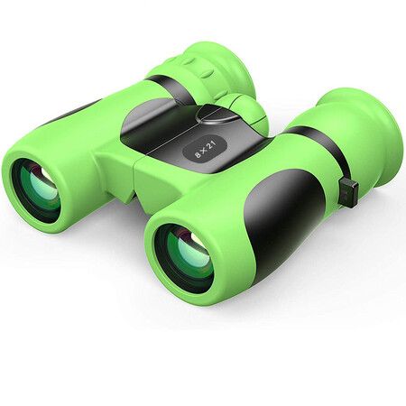 Binoculars 8×21 Binoculars for Kids Ages 4-10 Years Old, Binoculars for Bird Watching,Outdoor Hand-Held Viewing Telescope(Green)