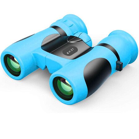 Binoculars 8×21 Binoculars for Kids Ages 4-10 Years Old, Binoculars for Bird Watching,Outdoor Hand-Held Viewing Telescope(Blue)