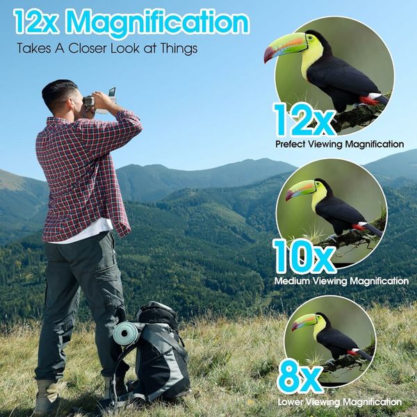 HD Video Camera Starlight Night Vision Bird Watching Mirror Outdoor Digital Binoculars With Screen