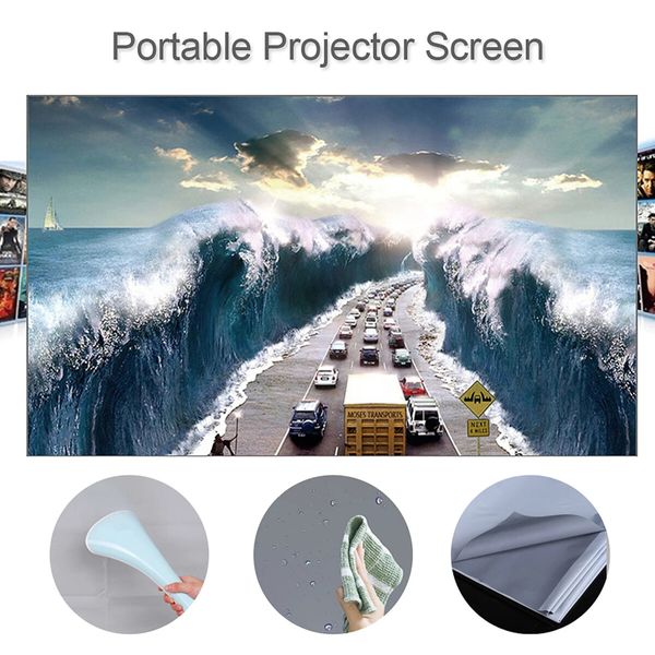 Portable 4K Projector Screen Simple Curtain Anti-Light 120 Inches Projection Screens For Home Outdoor Office Projector