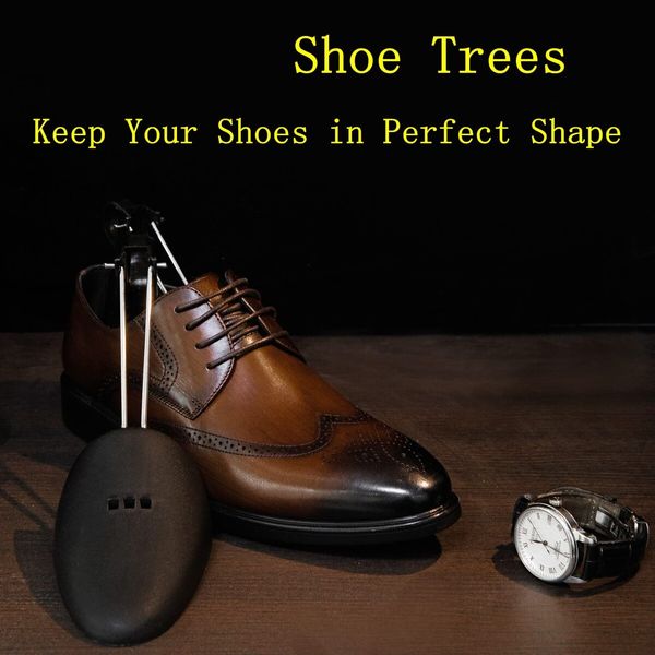 2 Pairs Plastic Shoe Tree Stretcher Shaper for Men (Black)