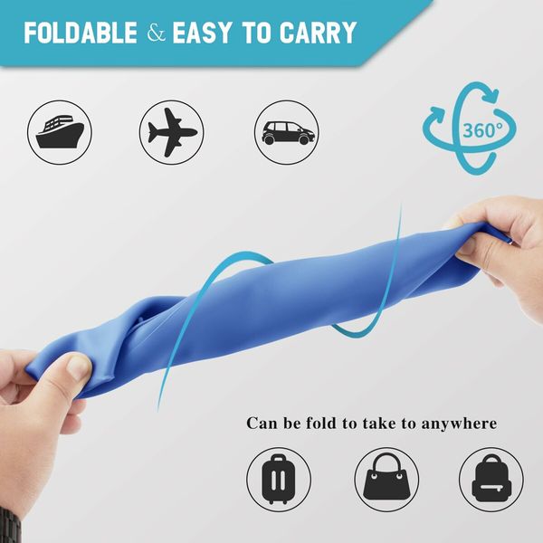 Adjustable Silicone Bib,Washable Bib for Men & Women,Waterproof Bib for Elderly with Crumb Catcher (Blue)