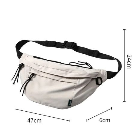 Theft Sling Bag Oxford Cloth Crossbody Bag for Men Anti-theft Shoulder Sling Multifunction Short Trip Messenger Chest Bags Color White