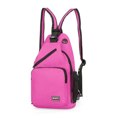 Crossbody Sling Backpacks Sling Bag for Men Women Hiking Daypack with Earphone Hole Travel Daypack Color Purple