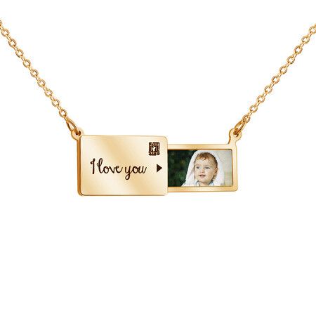 Custom Precious Memory Photo Stamp Necklace Personalized Jewelry Holiday Gifts Mothers Fathers Day Wedding Anniversary Presents