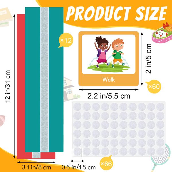 60 Pieces Visual Schedule Cards Daily Routine Cards Home Chore Chart Autism Learning Materials Wall Kids Planner for Home School Education