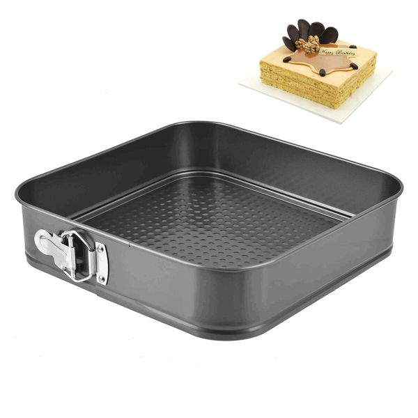 3pcs Square Cake Pan,Non-Stick Loose Bottom Baking Cake Mold,Removable Bottom Baking Pan,Oven Accessories,Baking Tools,Kitchen Accessories