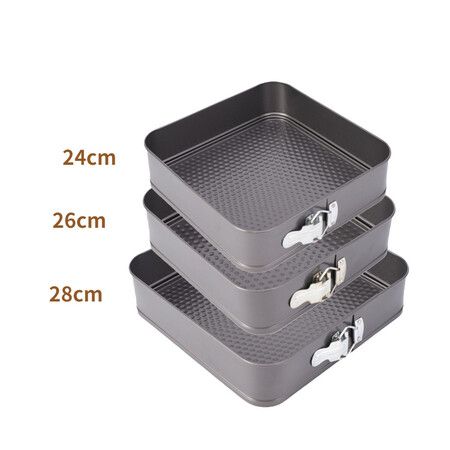 3pcs Square Cake Pan,Non-Stick Loose Bottom Baking Cake Mold,Removable Bottom Baking Pan,Oven Accessories,Baking Tools,Kitchen Accessories