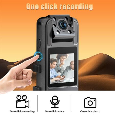 Wearable Body Camera with Audio and Video, 1080P Mini Body Cameras with Infrared Night Vision,Camera Pocket Camcorder for Riding, Meetings